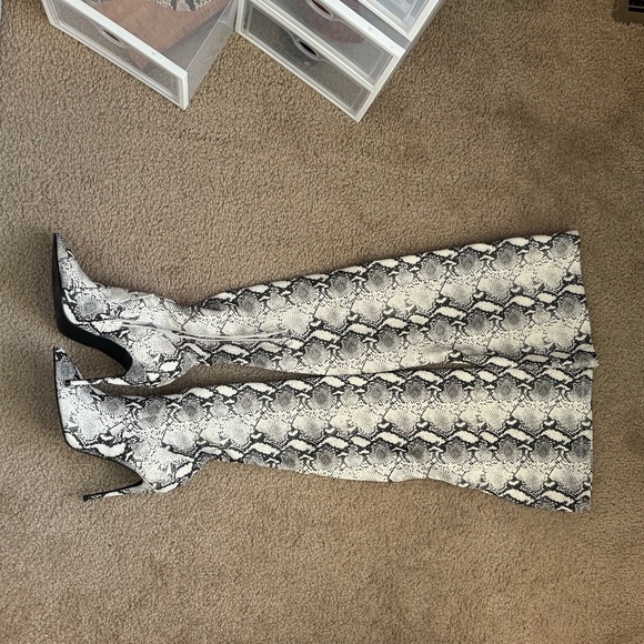 Steve Madden Shoes - Steve Madden | Over the Knee Snakeskin Stiletto Boot